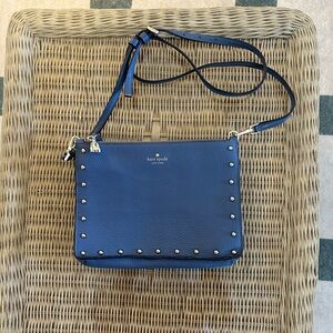 Kate Spade Navy Crossbody Bag with Silver Studs